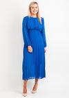 Seventy1 One Size Pleated Round Neck Maxi Dress, Royal Blue