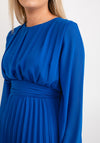 Seventy1 One Size Pleated Round Neck Maxi Dress, Royal Blue
