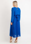 Seventy1 One Size Pleated Round Neck Maxi Dress, Royal Blue