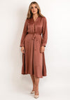Seventy1 Satin Touch A-Line Mid Dress, Copper
