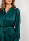 Seventy1 Satin Touch A-Line Mid Dress, Forest Green