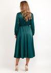 Seventy1 Satin Touch A-Line Mid Dress, Forest Green