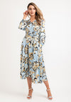 Seventy1 Abstract Floral Satin Maxi Dress, Blue Multi
