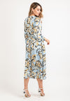 Seventy1 Abstract Floral Satin Maxi Dress, Blue Multi