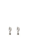 Absolute Pave Huggie Earrings, Silver