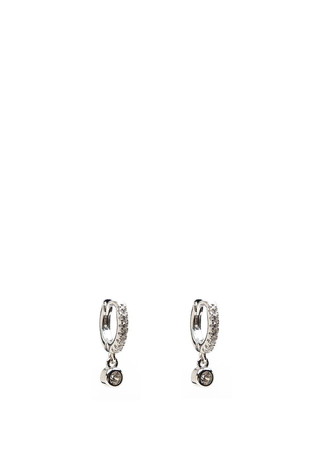 Absolute Pave Huggie Earrings, Silver