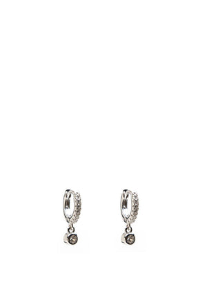 Absolute Pave Huggie Earrings, Silver
