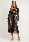 Seventy1 Glitter Spiral Print Midi Dress, Brown Multi