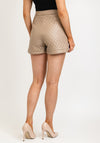 Seventy1 Quilted Faux Leather Shorts, Beige