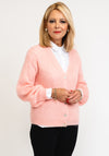 Leon Collection One Size Knit Cardigan Block Colour, Baby Pink