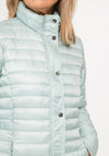 Leon Collection Ribbon Trim Quilted Jacket, Mint Green