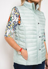 Leon Collection Ribbon Trim Quilted Gilet, Mint Green