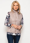 Leon Collection Ribbon Trim Quilted Gilet, Taupe