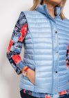 Leon Collection Ribbon Trim Quilted Gilet, Powder Blue