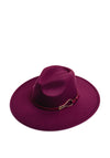 Seventy1 Gold Buckle Fedora Hat, Purple
