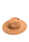 Seventy1 Double Belt Fedora Hat, Camel