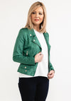 Seventy1 Faux Suede Biker Jacket, Green