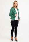 Seventy1 Faux Suede Biker Jacket, Green