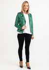 Seventy1 Faux Suede Biker Jacket, Green