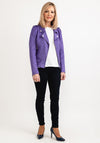 Seventy1 Faux Suede Biker Jacket, Purple