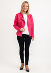 Seventy1 Faux Suede Biker Jacket, Fuchsia
