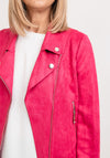 Seventy1 Faux Suede Biker Jacket, Fuchsia