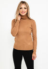 Seventy1 Fine Knit Roll Neck Sweater, Camel