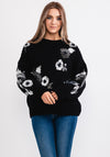 Seventy1 One Size Chunky Knit Sequin Jumper, Black