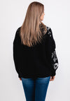 Seventy1 One Size Chunky Knit Sequin Jumper, Black