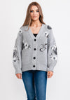 Seventy1 One Size Chunky Knit Sequin Cardigan, Grey