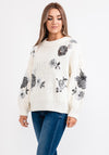 Seventy1 One Size Chunky Knit Sequin Jumper, White