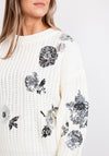 Seventy1 One Size Chunky Knit Sequin Jumper, White