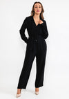 Seventy1 One Size Silk Blend Utility Jumpsuit, Black