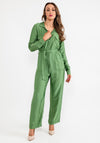 Seventy1 One Size Silk Blend Utility Jumpsuit, Green