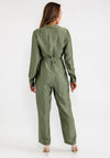 Seventy1 One Size Silk Blend Utility Jumpsuit, Khaki