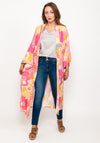 Seventy1 One Size Long Floral Kimono, Pink