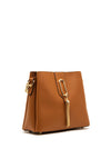 Zen Collection Tassel Hardware Small Crossbody Bag, Tan