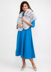 Seventy1 Faux Fur Collared Shawl, Silver