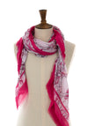 The Serafina Collection Shimmer Floral Print Scarf, Pink