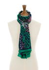 Zelly Floral Scarf with Broach Pin, Blue