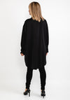 Seventy1 Satin Long Oversize Tunic Shirt, Black