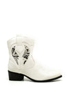 Zen Collection Snake Panel Cowboy Boots, White