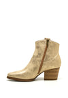 Zen Collection Metallic Western Ankle Boots, Gold