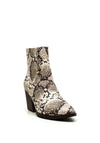 Zen Collection Snake Block Heel Chelsea Boots, Beige