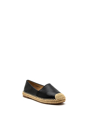 Zen Collection Faux Leather Espadrille, Black