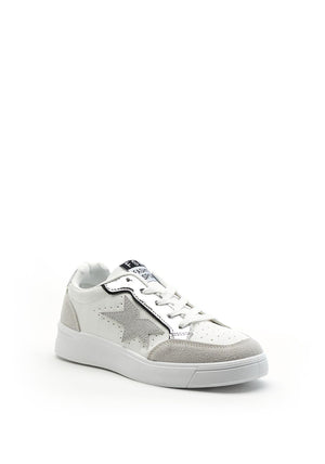 Zen Collection Silver Chrome Panel Trainers, White Multi