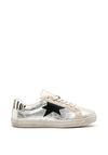 Zen Collection Metallic Star Trainers, Silver