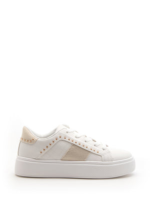 Zen Collection Gold Stud Detail Trainer, White