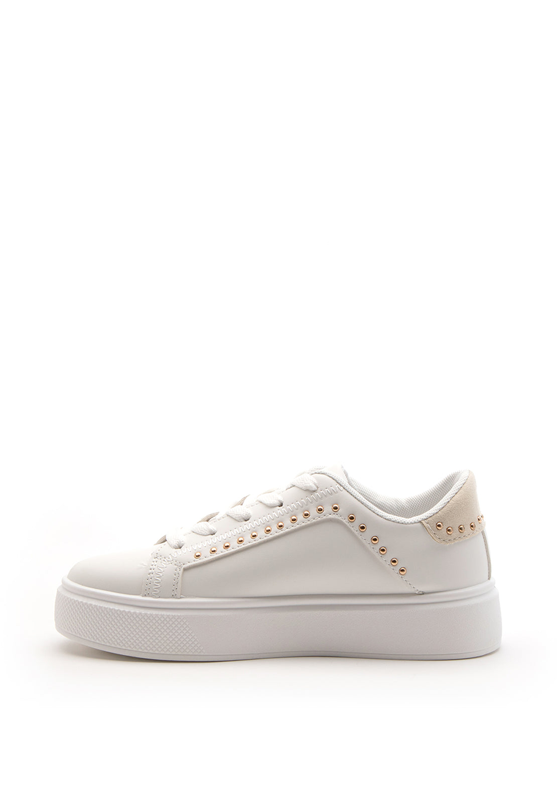 Zen Collection Gold Stud Detail Trainer, White