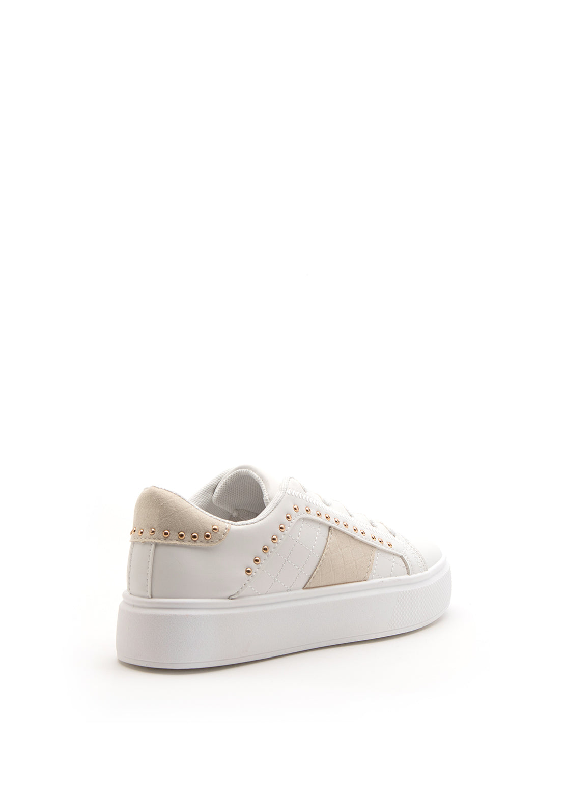Zen Collection Gold Stud Detail Trainer, White
